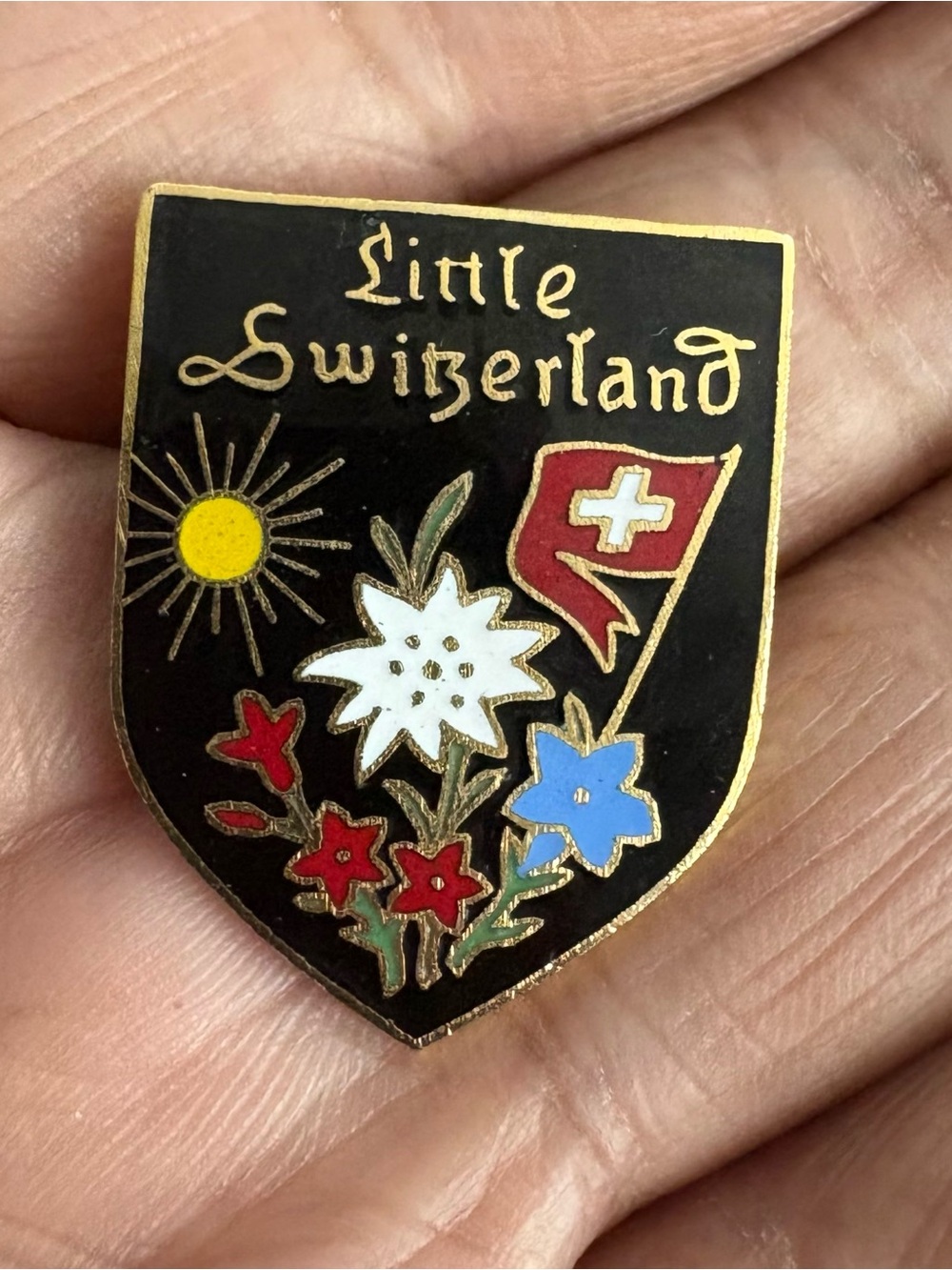 Little Switzerland Kids Enamel Pin - Black, Red, White, Blue